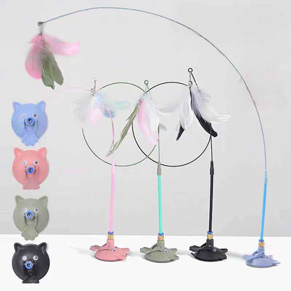 Suction cup cat teasing stick